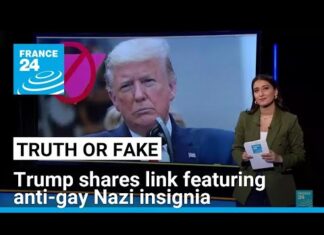 Fact Check: Yes, Trump posted link that included Nazi symbol for gay men in concentration camps - Yahoo